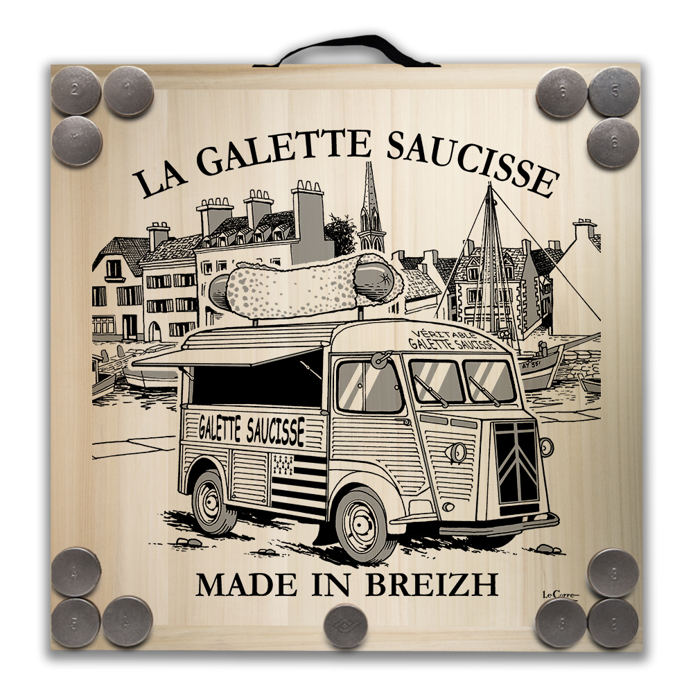 Kit de jeu de palets breton - Le food truck Galette Saucisse