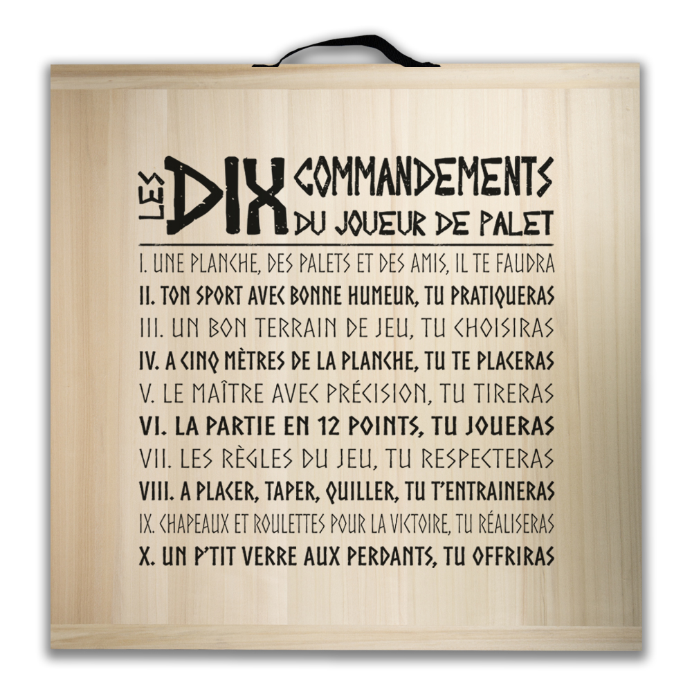 Kit de jeu de palets breton - Les 10 Commandements du joueur de palet