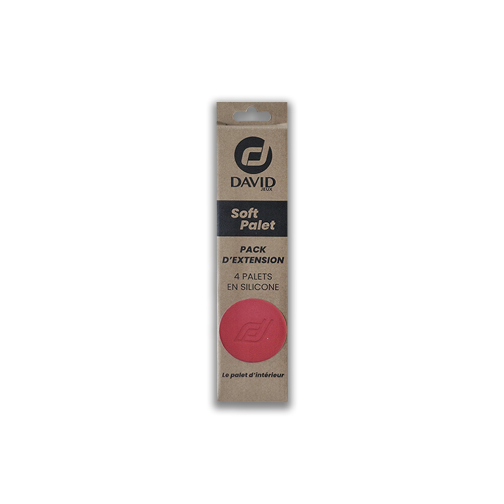 David Soft Palet extension pack: 4 silicone palettes, packaging shown with pink disk and brand logo (French product labeling)